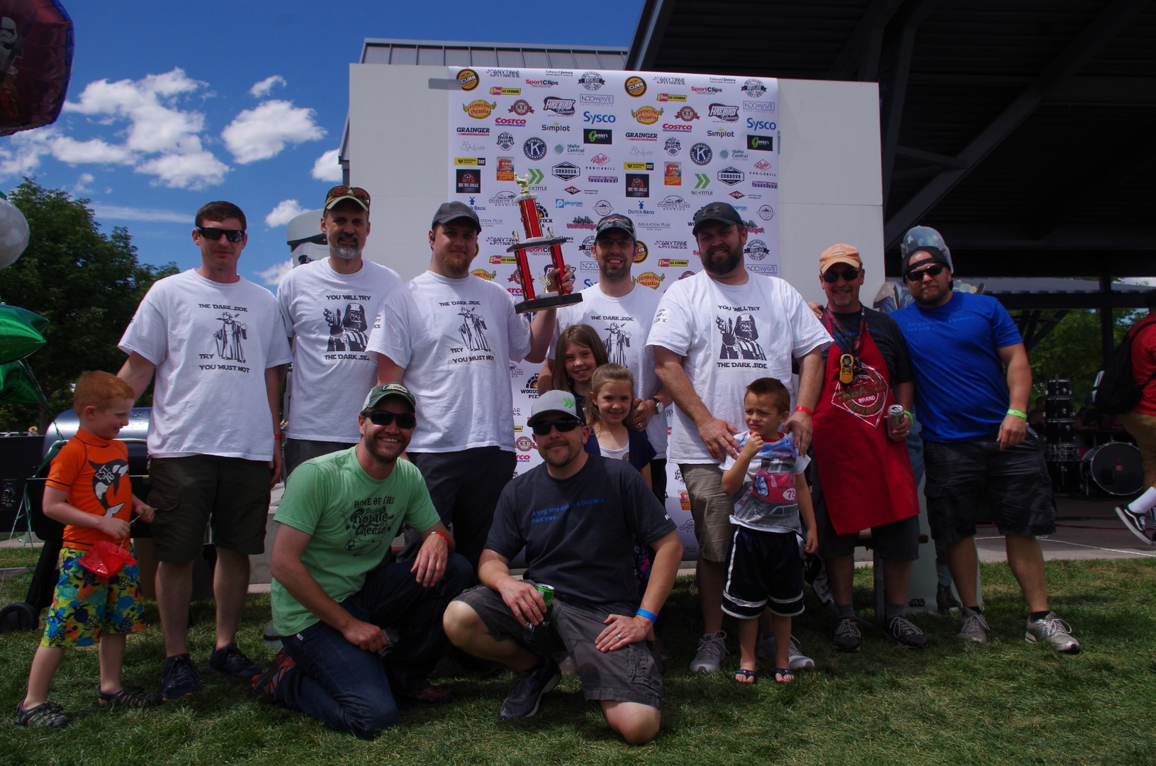 Winners of the Wing Off competion posing with their trophy